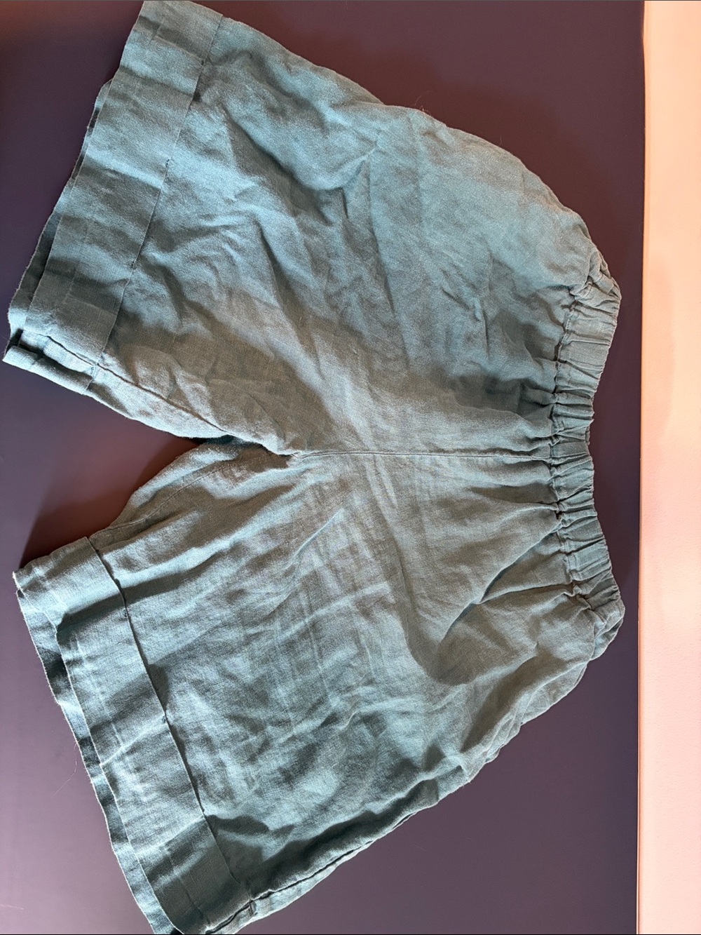 Women’s Elastic-Waist Bermuda Shorts in Light Teal